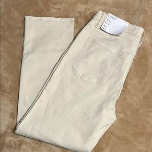 LOFT hi rise regular fit jean in cream